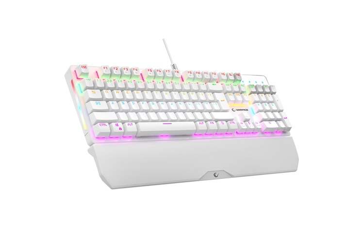 Rampage KB-R86 UMBRA Beyaz USB Rainbow Aydınlatmalı Blue Switch US Layout English Mekanik Gaming Oyuncu Klavye