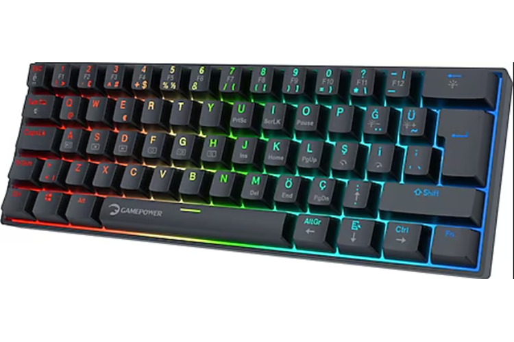 GamePower Lyra RGB 60M Mekanik Klavye Blue Siyah