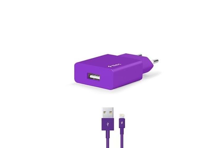 Ttec 2SCS20LMR SmartCharger 2.1A Seyahat Şarj Aleti + Lightning Kablo Mor