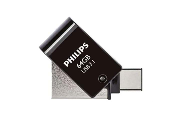 Philips FM64DC152B/00 64Gb 2 IN 1 TYPE-C/USB 3.1 Siyah Gri USB Flash Bellek