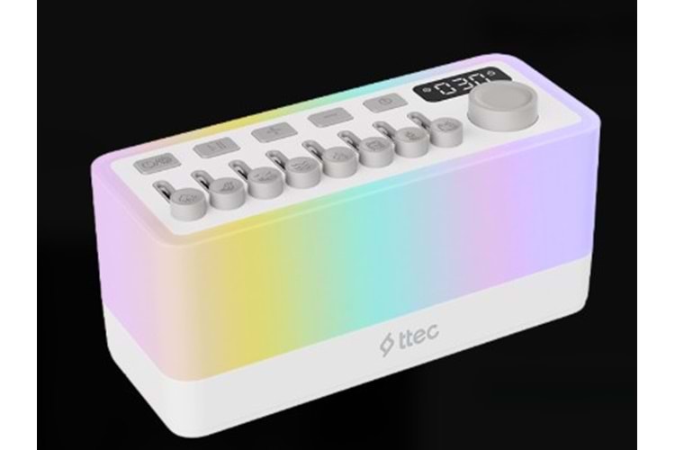Ttec Somno 3’ü1 Arada Taşınabilir Kablosuz Bluetooth Beyaz Gürültü Hoparlör ve Gece Işıklı
