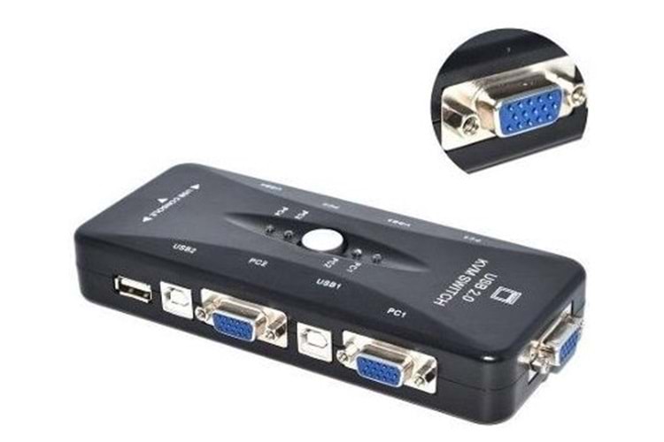 Alfais AL-4210 4 Port USB to KVM Switch Çoklayıcı Kasa Çoğaltıcı