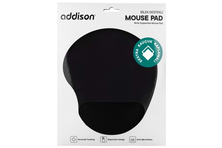 Addison Ekstra Kauçuk Kablamalı Bilek Destekli Mouse Pad