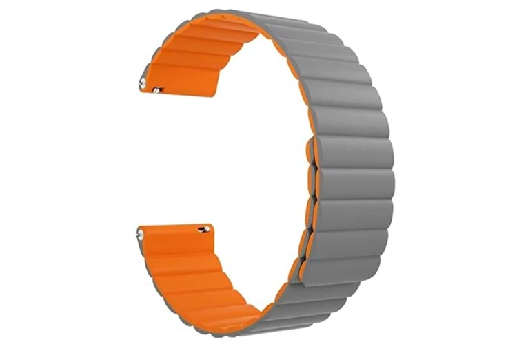 Wiwu Magnetic Silicone Watch Band (42/44/45/49mm) Watch Band -Gray+Orange