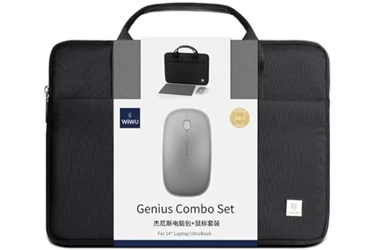Wiwu Genius Combo 3lü Set - Laptop Çantası, Mouse ve Mouse Pad