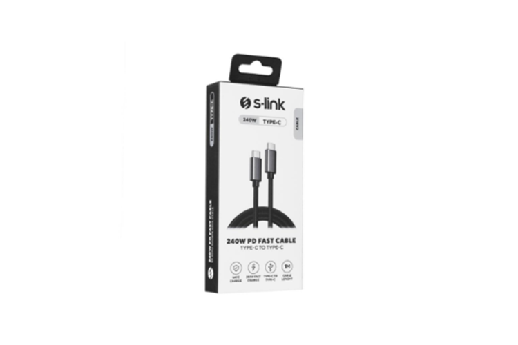 S-link SL-TC512 Thunderbolt 5.0 1.2m 8k 60HZ PD240W TypeC to TypeC 80Gbps Hızlı Data Kablosu