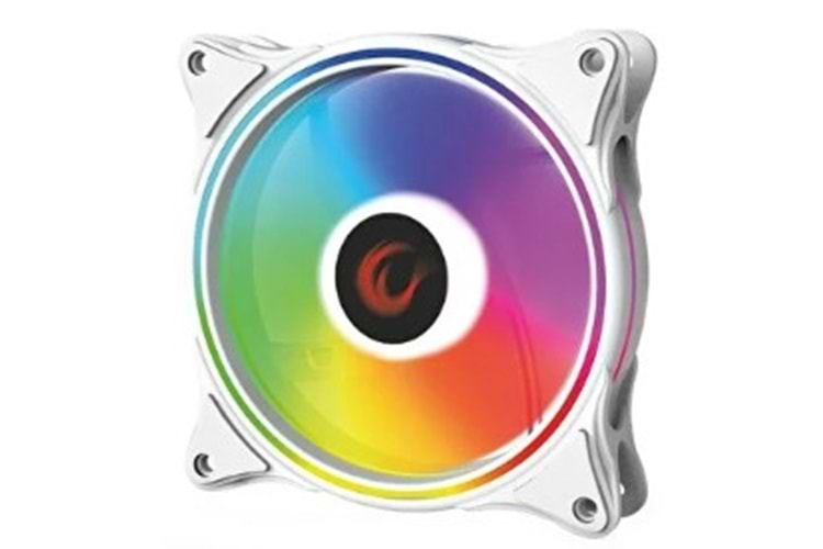 Rampage GLARE F50 38CFM 1200RPM 12cm Rainbow 3P+4P Molex Soketli Beyaz Kasa Fanı