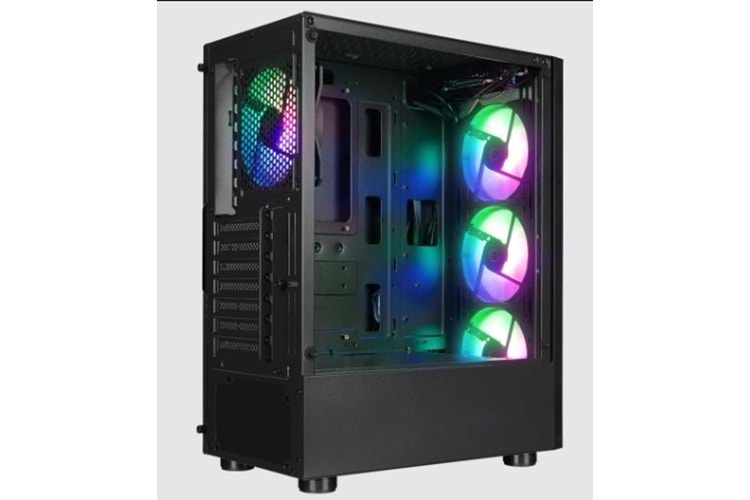 Rampage SHIVA 4*120MM Rainbow Fanlı Temperli Camlı ATX Mid-T Gaming Oyuncu Kasası
