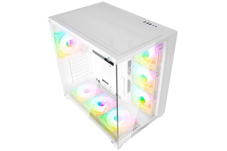 Rampage ARCTURUS Temperli Camlı 750W 80 Plus Bronze Beyaz 7*12cm RGB Fan ATX Mid-T Gaming Oyuncu Kasası