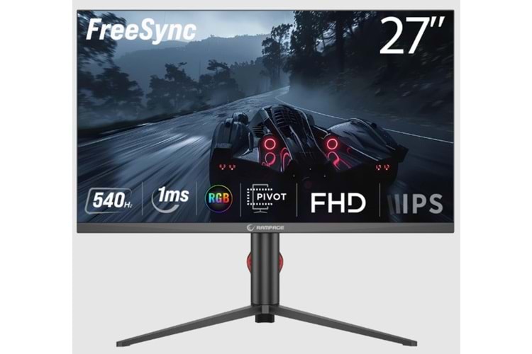 Rampage RIPPER RM27F540F 27'' 540Hz 1ms Fast IPS FHD Freesync RGB Pivot PC Flat Oyuncu Monitörü
