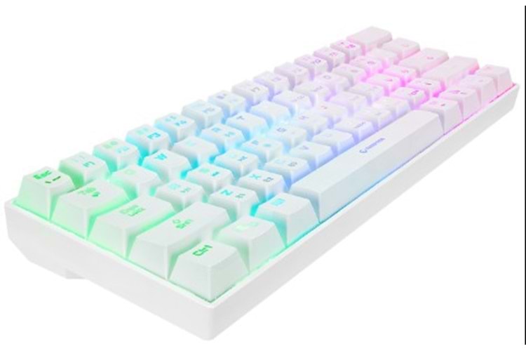 Rampage KB-RX63 B-ATOM Beyaz Bluetooth RGB Backlight Brown Switch Mekanik Q 63 Tuşlu Mini Gaming Oyuncu Klavyesi
