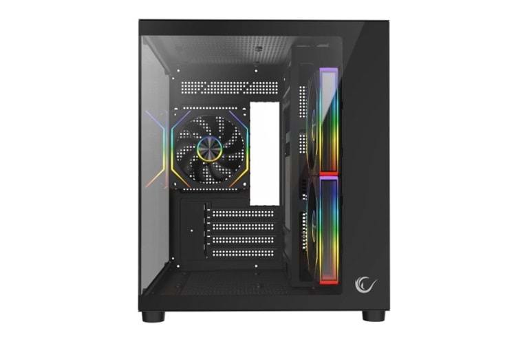 Rampage LUMID M-ATX Temperli Camlı 3*12cm ARGB Fan Siyah Oyuncu Kasası