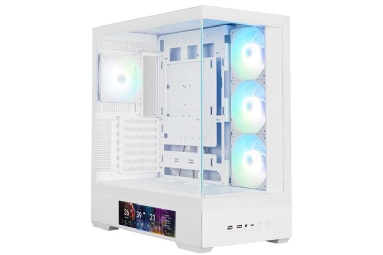 Zalman P40 DS 4*ARGB Fanlı Beyaz ATX Mid Tower 9.1'' LCD Gaming Oyuncu Kasası