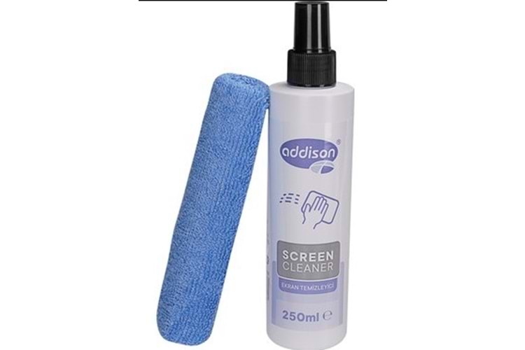 Addison 300871 Ekran Temizleyici Sprey 250ml + Mikrofiber Bez