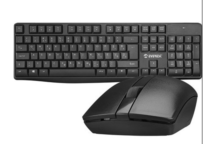 Everest KM-7500 Kablosuz LC Layout Multimedia Klavye + Mouse Set