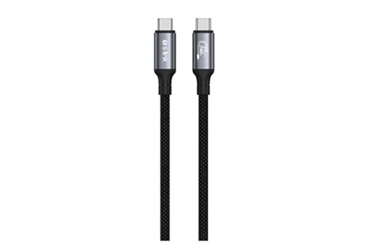 S-Link Armor 1.2 Metre Type-C to Type-C 8K 60Hz Örgülü Hızlı Şarj Kablosu - Siyah