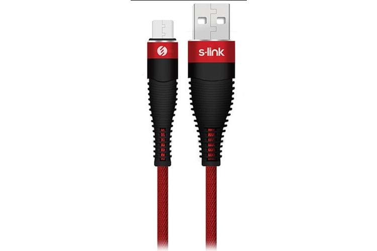 S-link Swapp SW-C585 1.2M 3A Micro Usb Kırmızı Şarj Kablosu