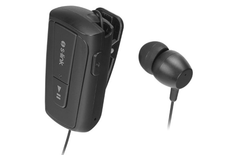 S-link SL-BT105 Siyah Mobil Telefon Uyumlu Makaralı Titreşimli Bluetooth Kulaklık
