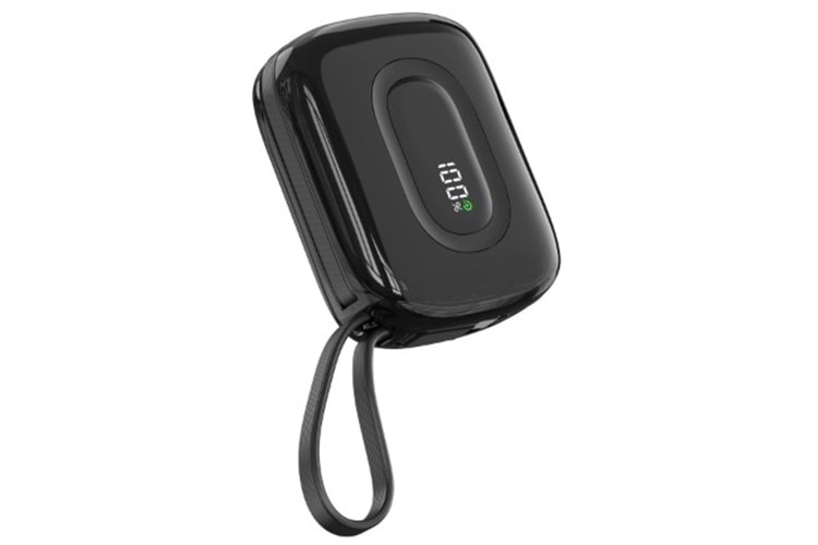 S-link P20M 10000mAh PD20W Type-C Kablolu Siyah LCD Taşınabilir Pil Şarj Cihazı Powerbank