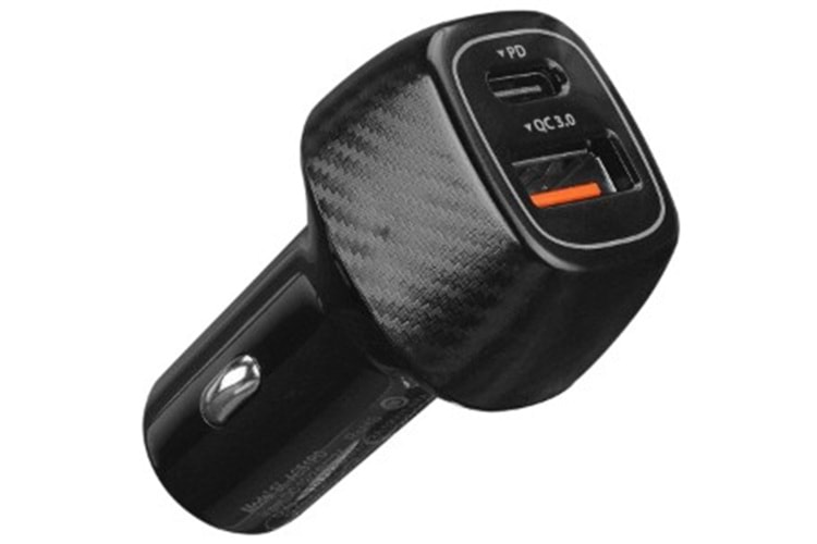 S-link SL-AC51PD 36W PD 3.0 Lightining 3.4A Hızlı Şarj PD 18 W+USB QC 3.0 Siyah Araç Şarj Cihazı