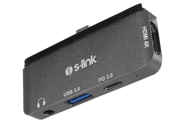 S-link SWV-USBC035 Type-C to HDMI + PD + USB 3.0 3.5mm Aux port Çevirici Adaptör