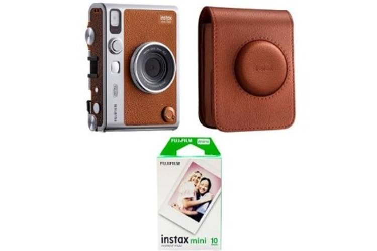 Fujifilm Instax Mini EVO Instant Photo Kit Camera Brown