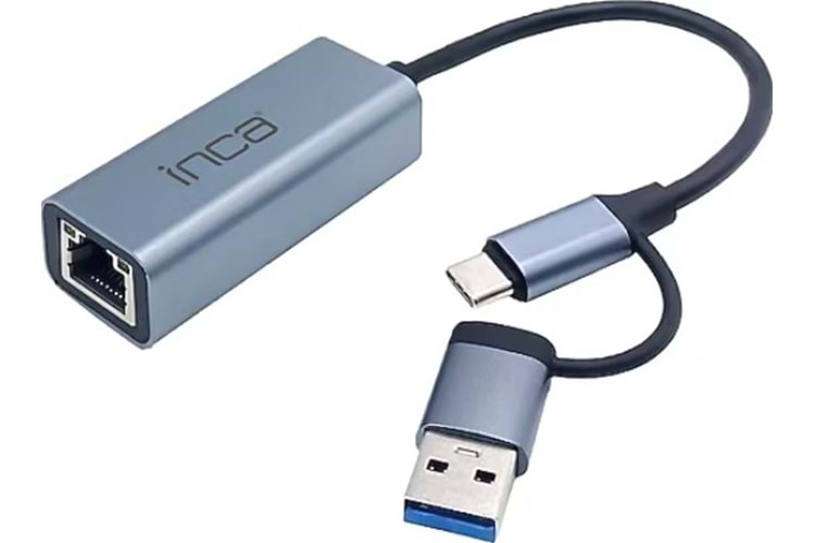 Inca IUTP-01TX Ethernet Adaptörü USB ve TYPE-Cye Bağlantı USB 3.0 ve TYPE-C 3.1