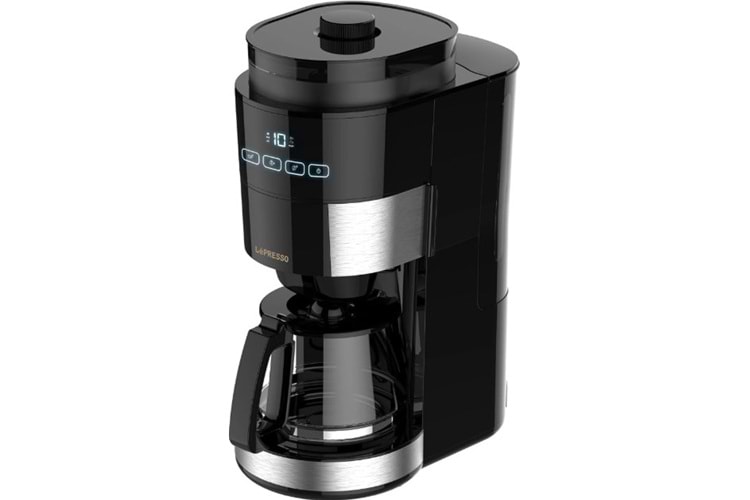 LePresso 1.2L 10 Fincanlık Öğütücülü ve Isıtma Tablalı Kahve Makinesi - Siyah