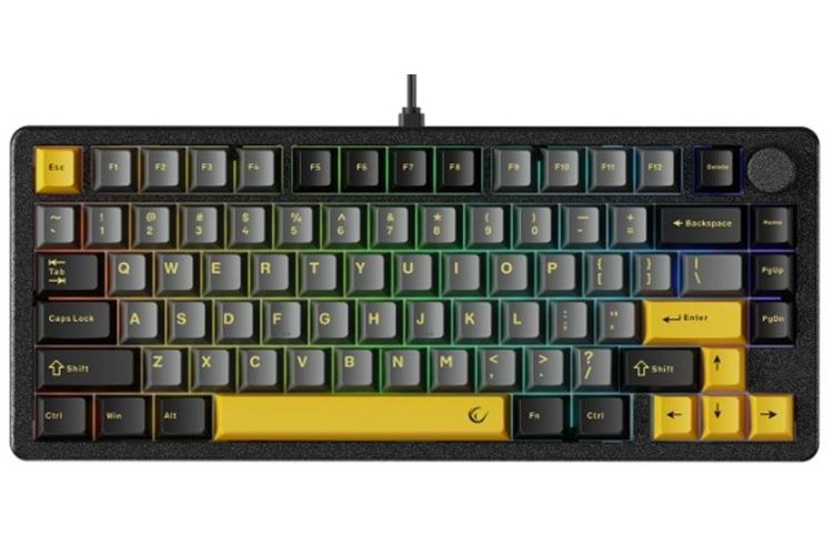 Rampage ZENITH STUG US Aluminum Siyah Hot Swap 8000 Hz Gasket Manyetik RGB Rapid Trigger Gateron Switch US Layout Englis