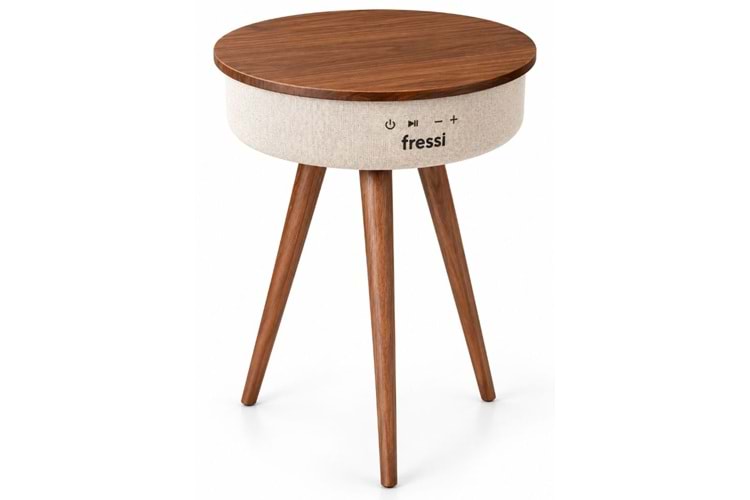 Fressi FR-SH2502 Bluetooth Hoparlör Hızlı Şarj Destekli Ahşap Ayaklı Kablolu Sehpa Speaker