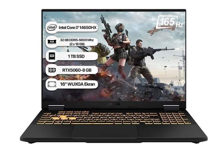 Asus TUF Gaming F16 FX608JMR-RV078 i7-14650HX 32 GB 1 TB SSD RTX5060 16