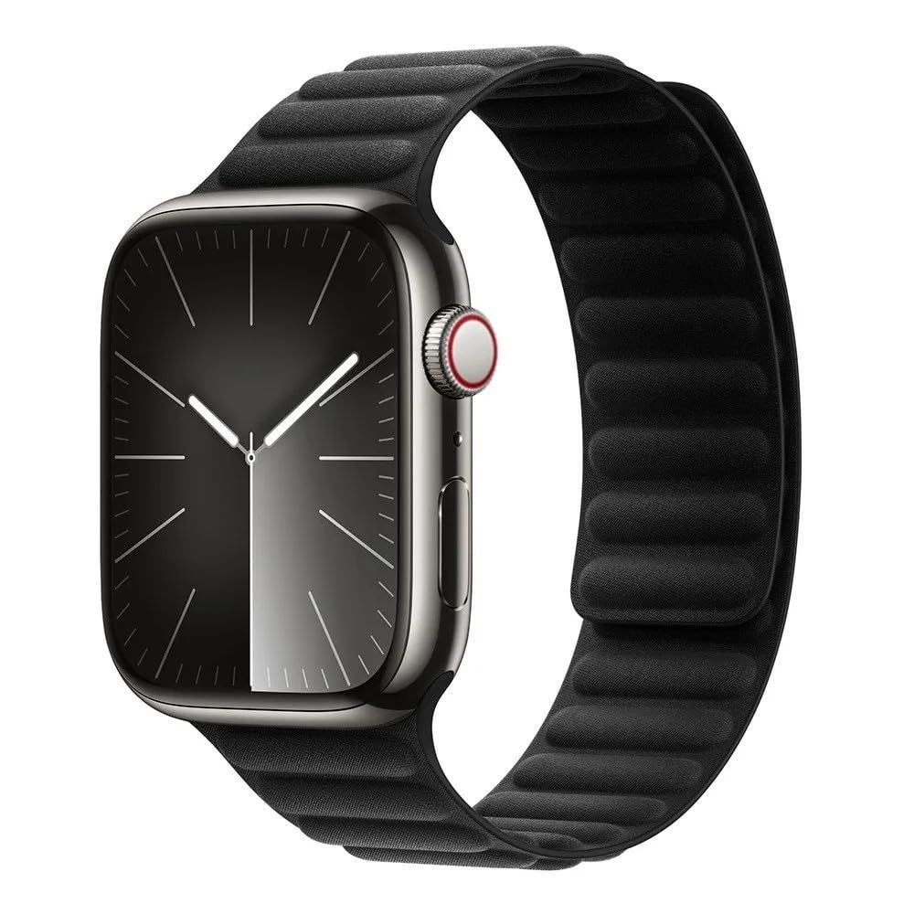 WiWiwu WB001 Manyetik Silikon Saat Kordonu iWatch 42/44/45/49 mm Black