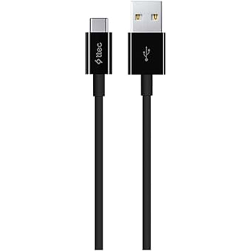 Ttec 2DK12S Usb-A to Type-C Hızlı Şarj Kablosu Siyah