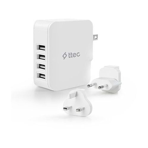Ttec 2SC02BUK Quattro Traveler 4 Usbli Dünya Seyahat Şarj Cihazı Kiti