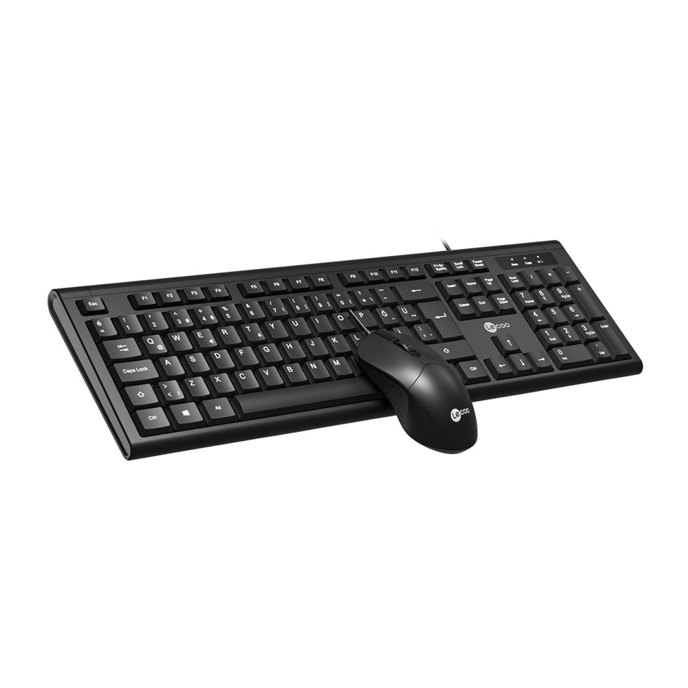Lecoo CM101 USB Kablolu Türkçe Q Klavye & Mouse Set Siyah