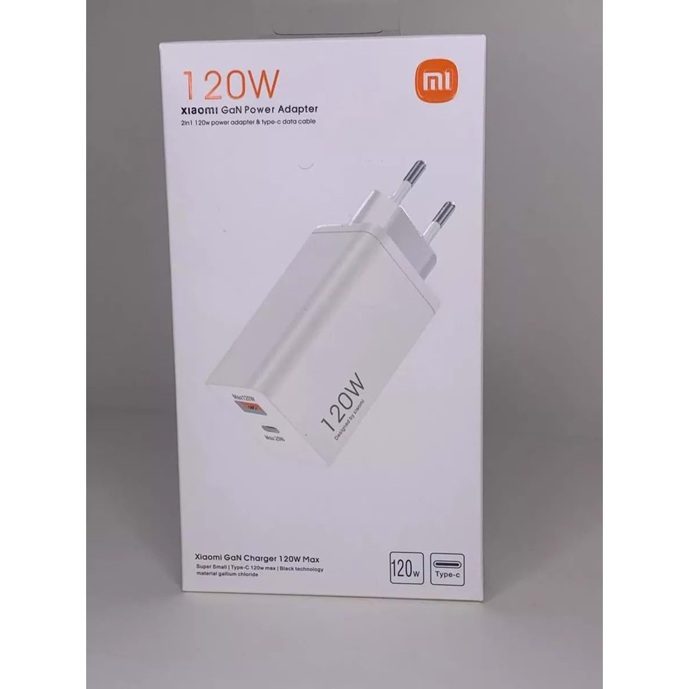 Xiaomi 120W USB-A ve USB-C Şarj Adaptörü Beyaz
