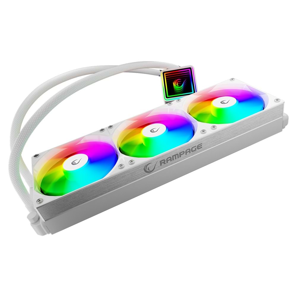 Rampage INFINITE V360 Beyaz ARGB LGA1700/1851 / AM5 Uyumlu 360mm Sıvı Soğutmalı CPU Fan