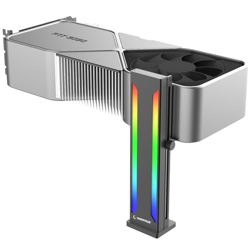 Rampage TRIM X10 Siyah Aluminyum ARGB Dikey VGA Ekran Kartı Tutucu