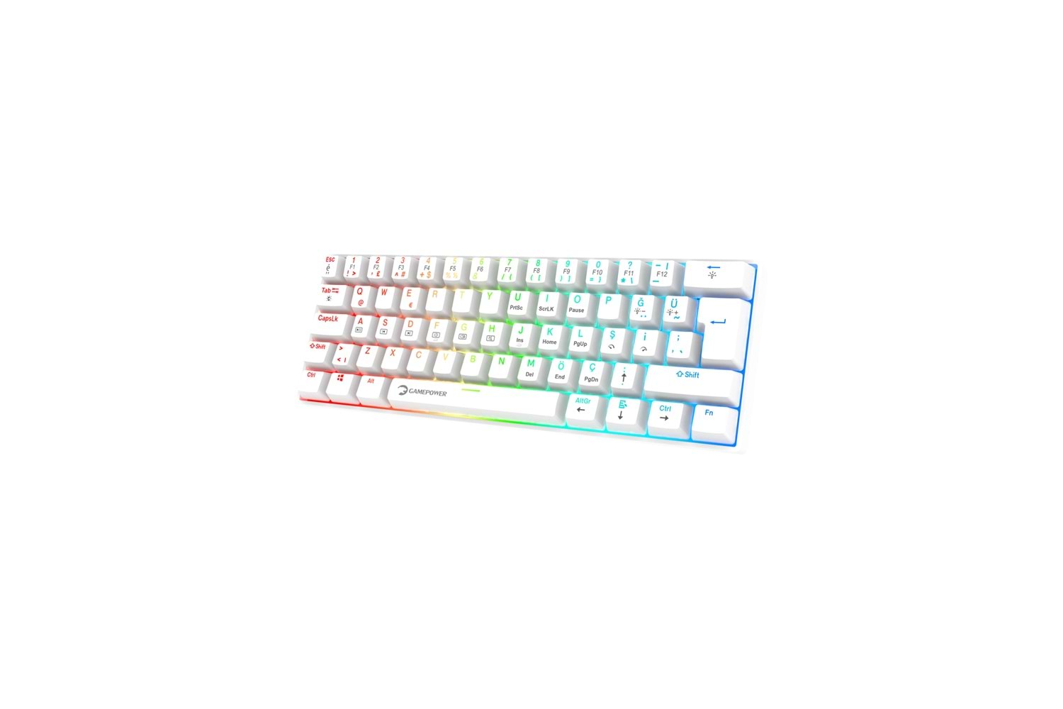 GamePower Lyra RGB 60M Mekanik Klavye Red SW Beyaz