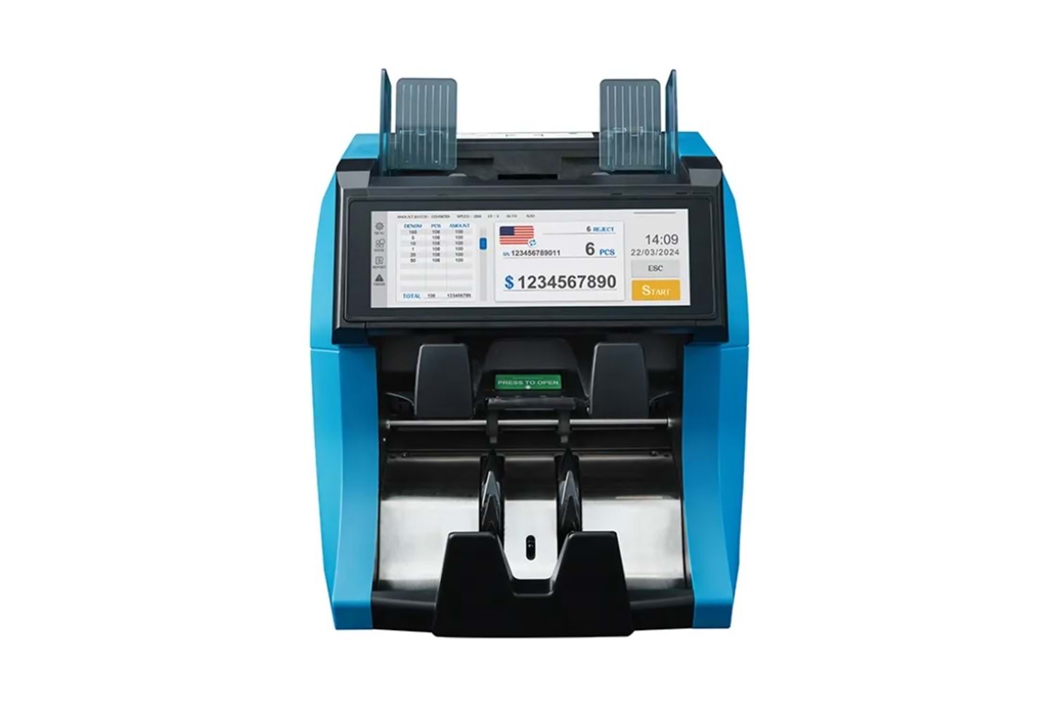 NUMEN SH-209Q Tam Dokunmatik Ekran 1 + 1 Karışık Para Sayma Makinesi 2CIS + YAZICILI