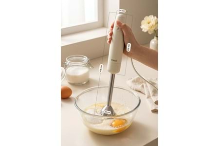 Fressi FR-HB271 Melina Paslanmaz Çelik Bıçaklı Turbo 1000W Krem El Blenderı